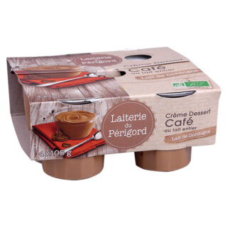 Crème Dessert Lait Entier Café BIO - 4x105g