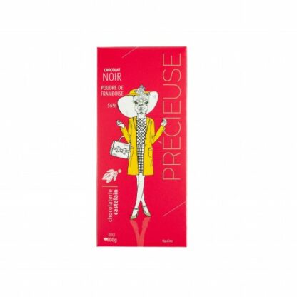 Tablette de Chocolat Noir 56% "Précieuse" ♻ - Poudre Framboise - 100g
